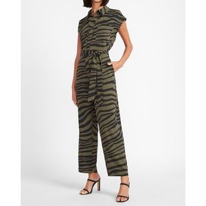 BRAND NEW EXPRESS Tiger Print Tie Waist Jumpsuit